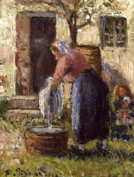 la lavandera Camille Pissarro Pinturas al óleo